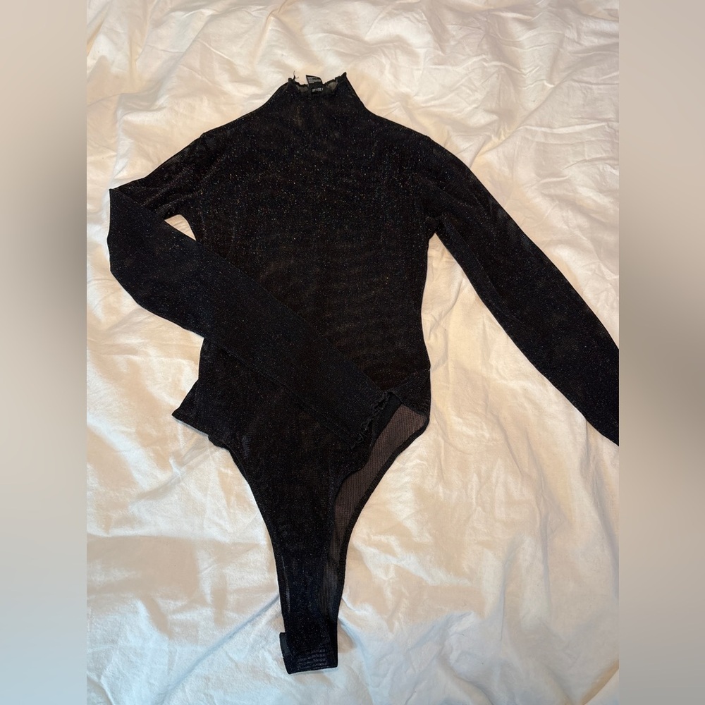 Forever 21 Black Sparkle Bodysuit
